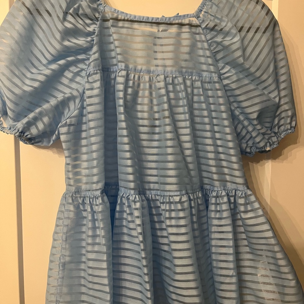 Asos blue semi sheer baby doll shirt